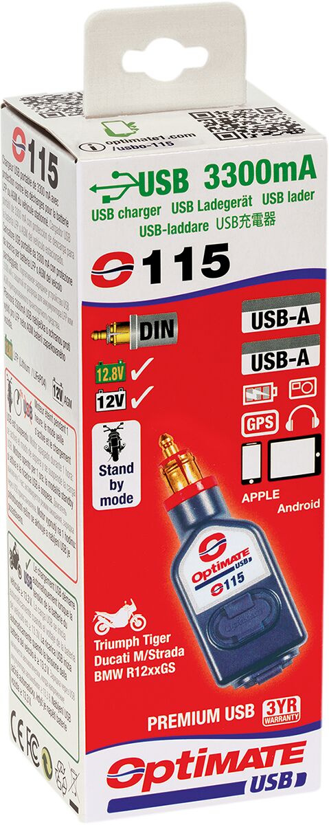Tecmate Charger Usb 3.3 Amp Triumph-Ducati Charger Usb 3.3A Tr-Duc