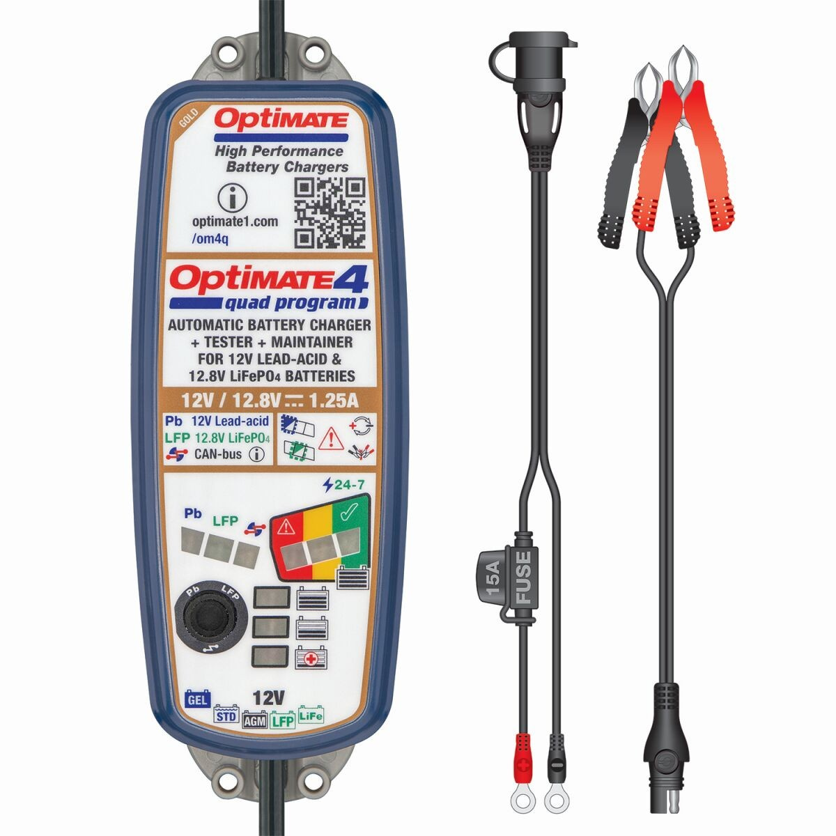 Tecmate Optimate 4 Quad Program Charger Optimate 4 Quad