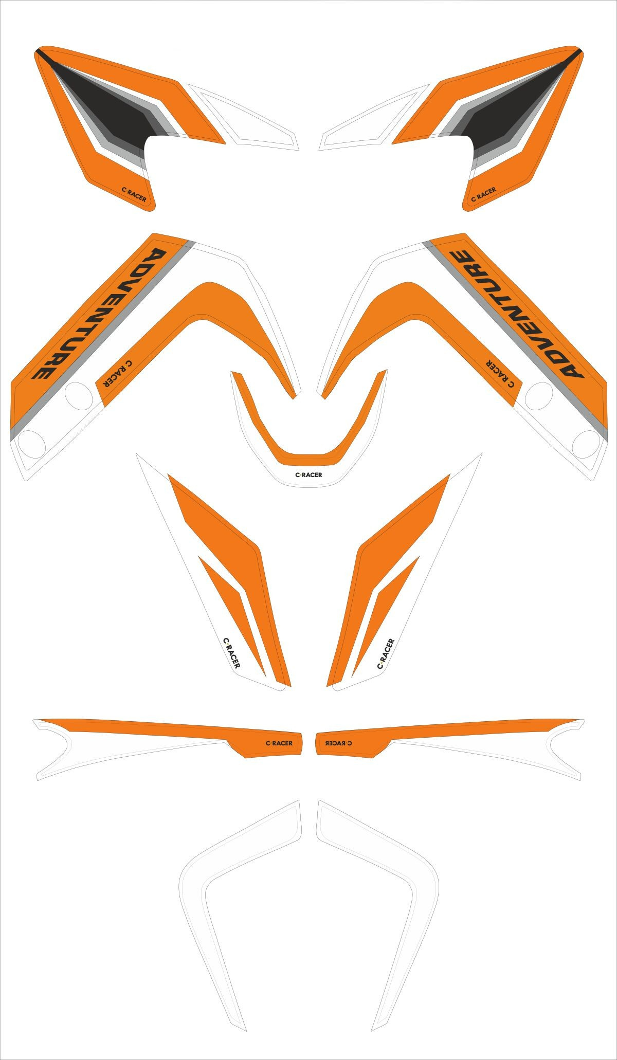 C-Racer Sticker Kit Ktm390Adv Wht Sticker Kit Ktm390Adv Wht
