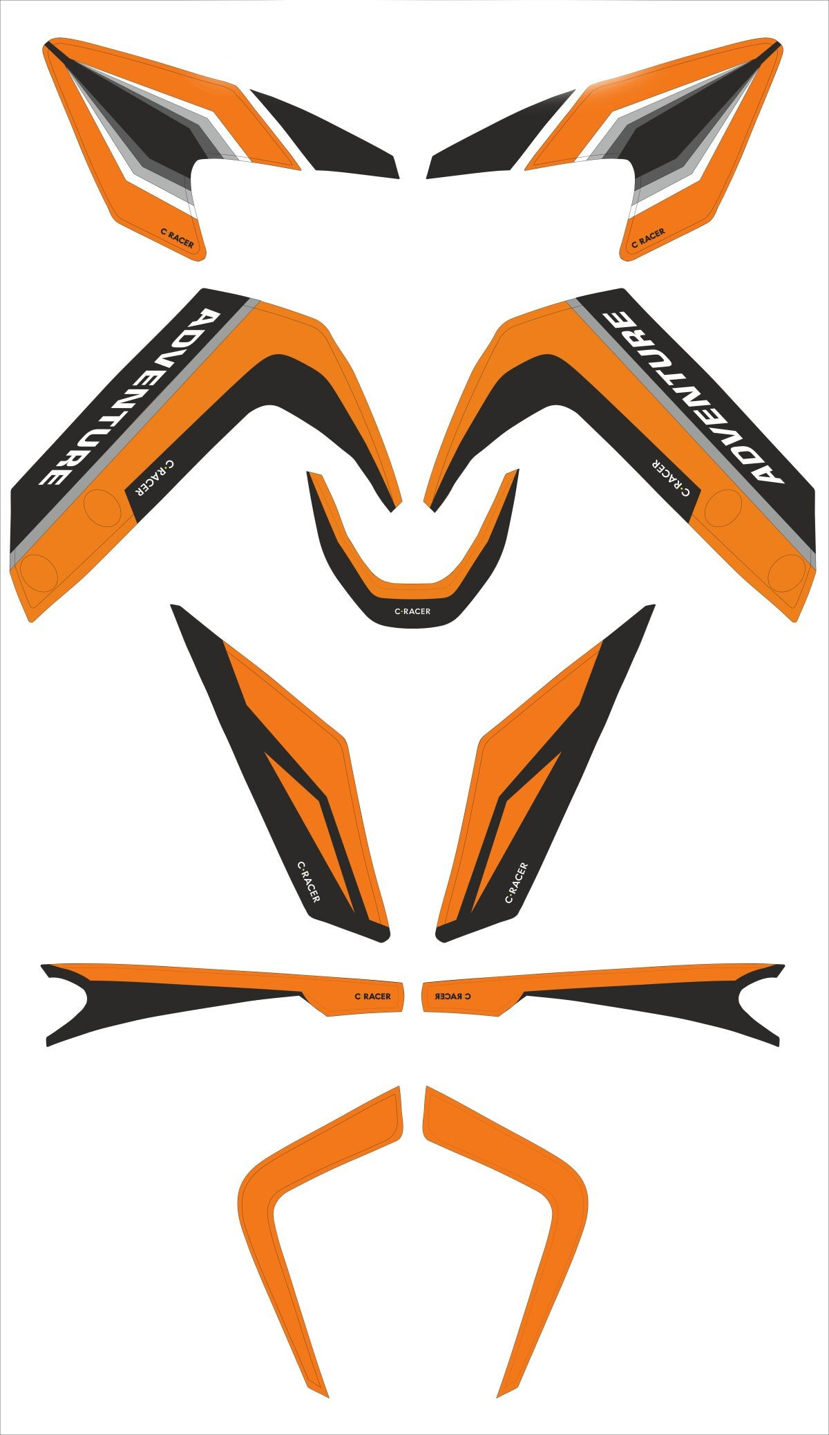 C-Racer Sticker Kit Ktm390Adv Bk Sticker Kit Ktm390Adv Bk