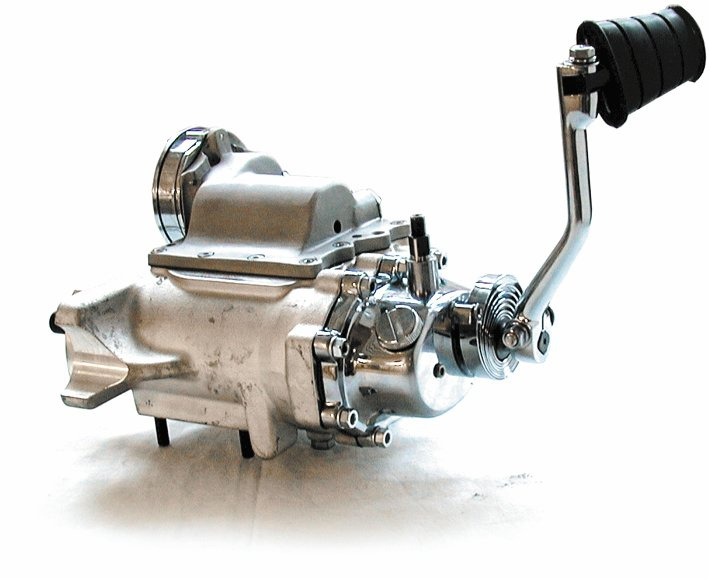 Transmission 4-speed FL/FX 70-84, chrome kick kit