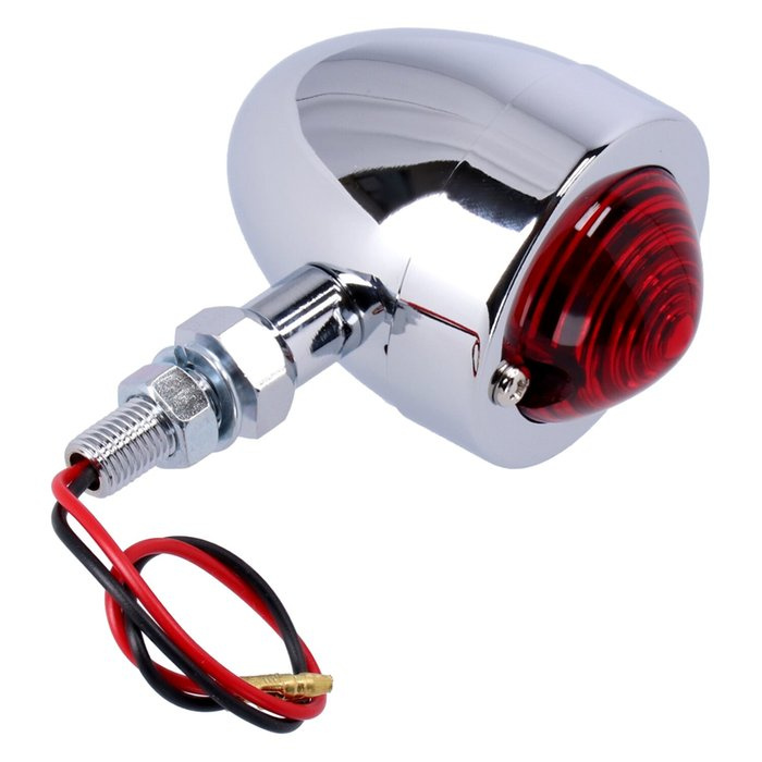 Bullet marker light. Chrome. Red lens. DF. ext. stud mount  - Chrome h