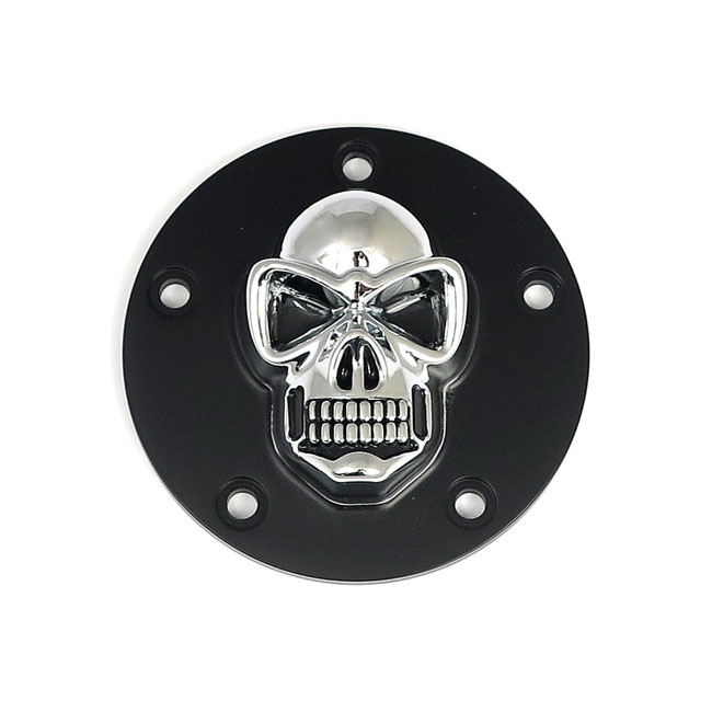 Skull point cover. Black/chrome 99-17 Twin Cam (NU)  Black point cover