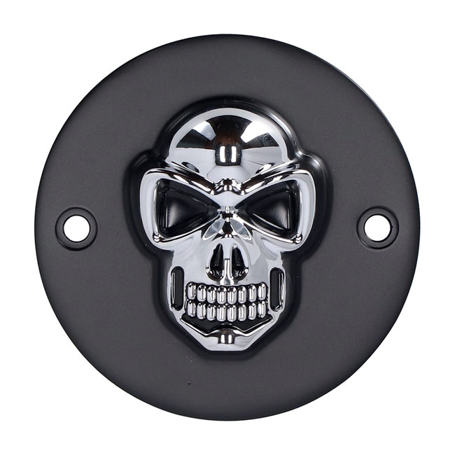 Skull point cover. Black/Chrome 70-99 Big Twin (Excl. Twin Cam), 04-22