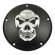 Skull Derby Cover 3-Hole. Black & Chrome 70-98 B.T.