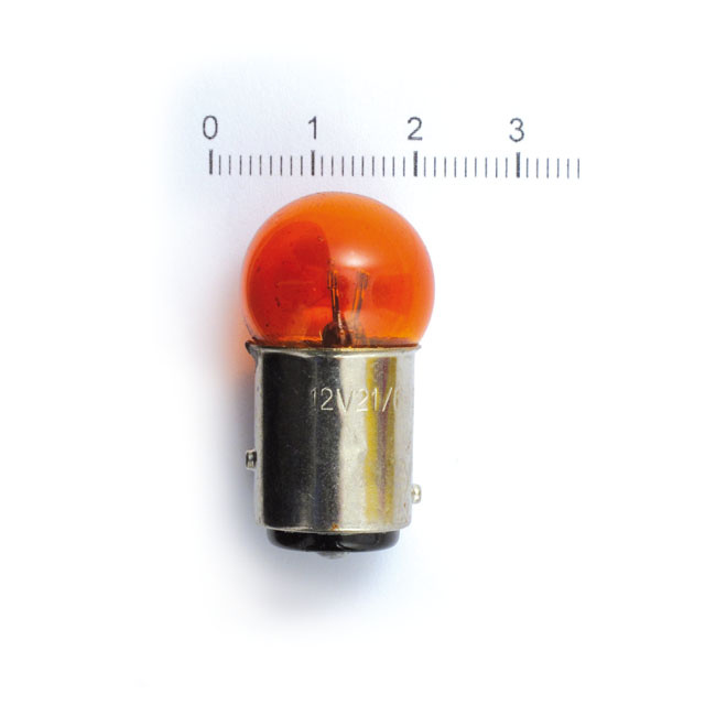 Turn signal bulb, small diameter. Amber lens. 21cp/6cp  - Small diamet