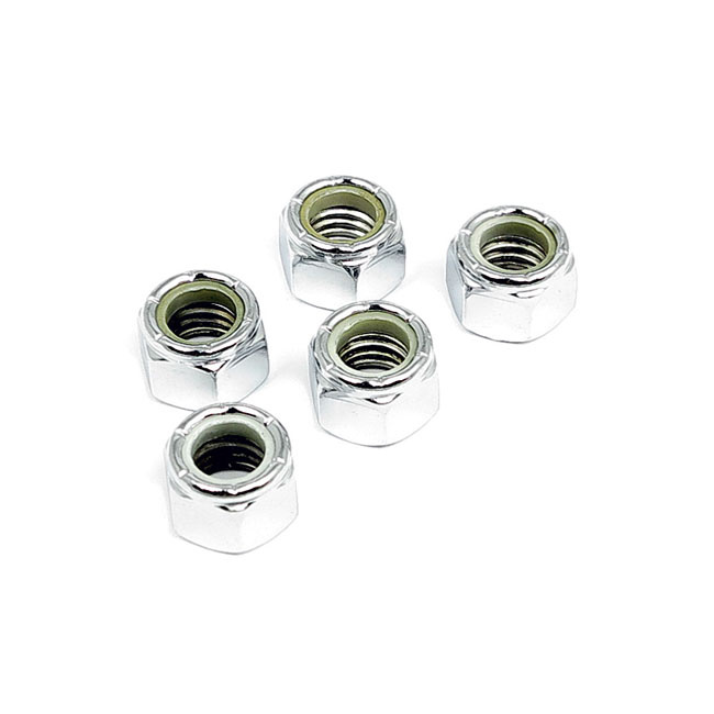 Chrome nylon locknuts 6/32