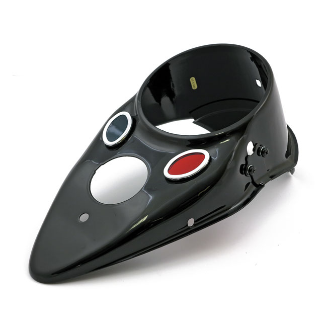 36-46 style Cat Eye dash cover. gloss black 36-84 Big Twin (NU) Replac