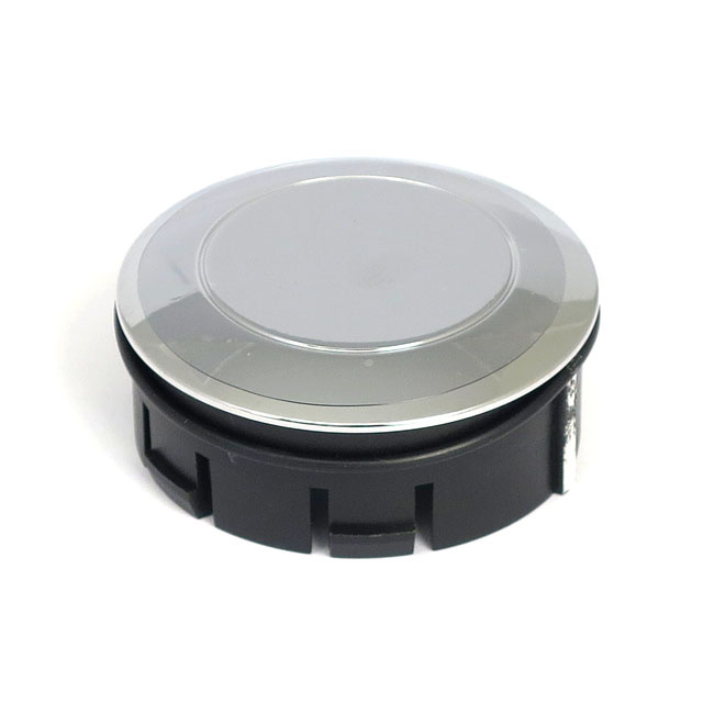 Gascap dummy -pop-up- 96-17 H-D with left side fuel gauge (NU)  Chrome