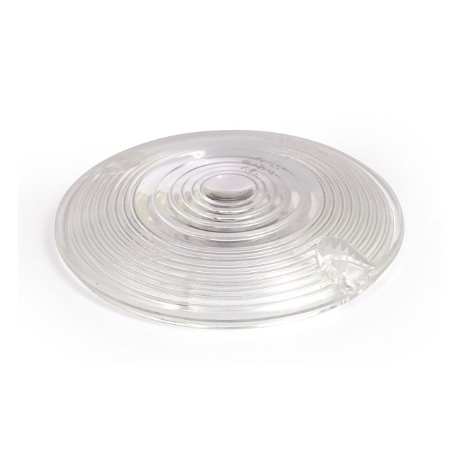 Replacement turn signal lens. flat lens. Clear 86-23 H-D (with flat le