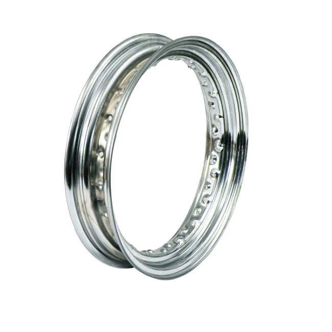 Chrome dropcenter rim, 3.00 x 16  40 spoke, for metal sidevalve, tire