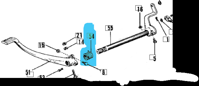 Return spring brake pedal 58-69 XL Sportster