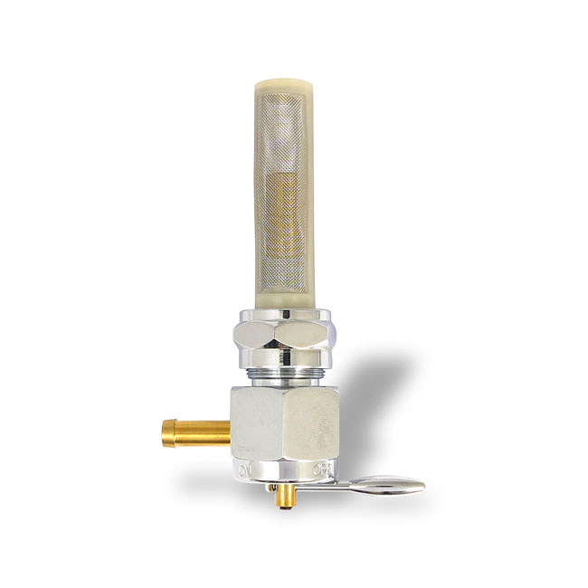 Monster-Show petcock, hex body. Left outlet 75-06 Big Twin, XL Sportst