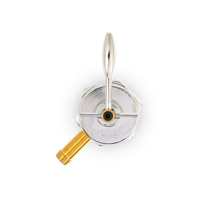 Monster-Show petcock, hex body. Left outlet 75-06 Big Twin, XL Sportst