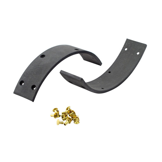 Brake Drum Linings Front: 54-63 K, Xl, 49-71 Fl, 58-73 Servicar. Rear: