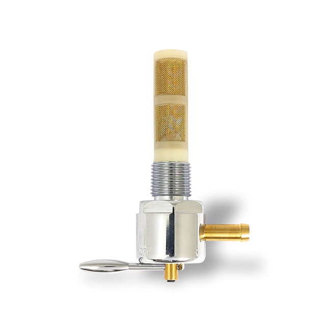 Monster-Show petcock, round body. Right outlet 66-74 Big Twin, 57-74 S