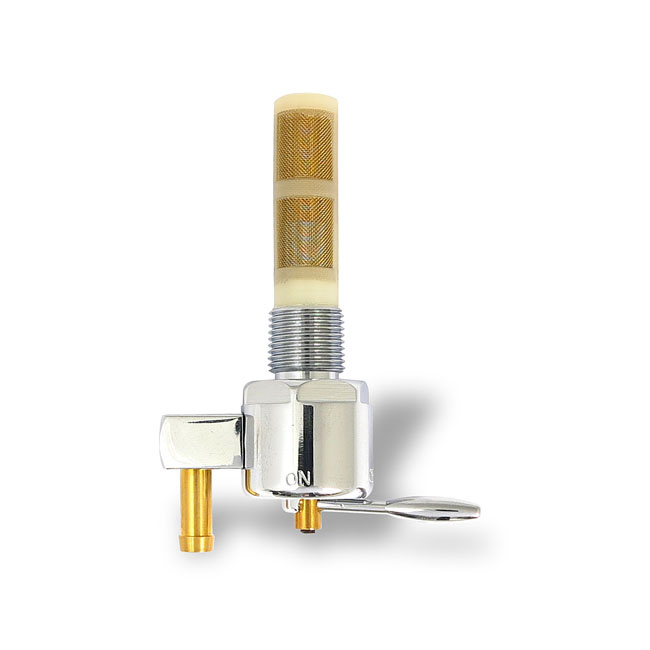 Monster-Show petcock, round body. Down outlet 66-74 Big Twin, 57-74 Sp