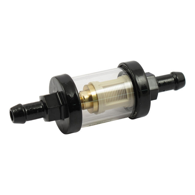 Clear-view fuel filter, 5/16 ID. Black Universal For 5/16 ID (8mm) fue