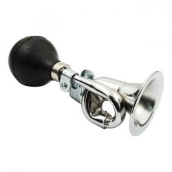 Classic squeeze horn. Chrome Universal Bugle type horn. Chrome plated