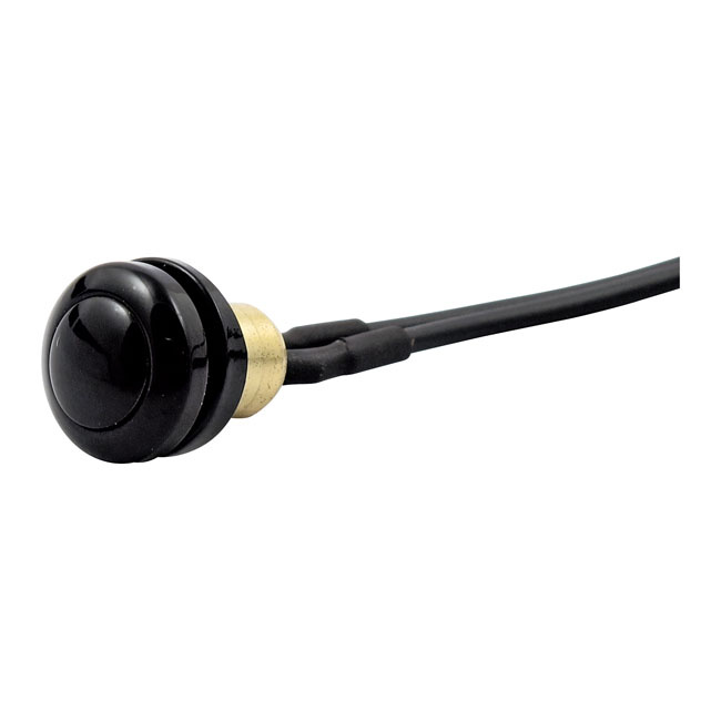 Smooth push button switch. Black Universal Black plated brass. 5/16-24