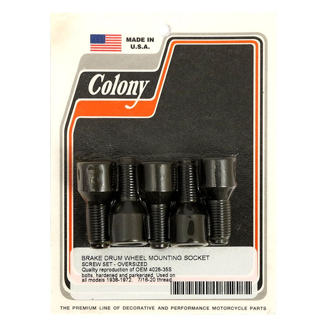 Colony, Mount Bolt Set For Brake Drum. Oversized Threads 36-72 B.T. (E
