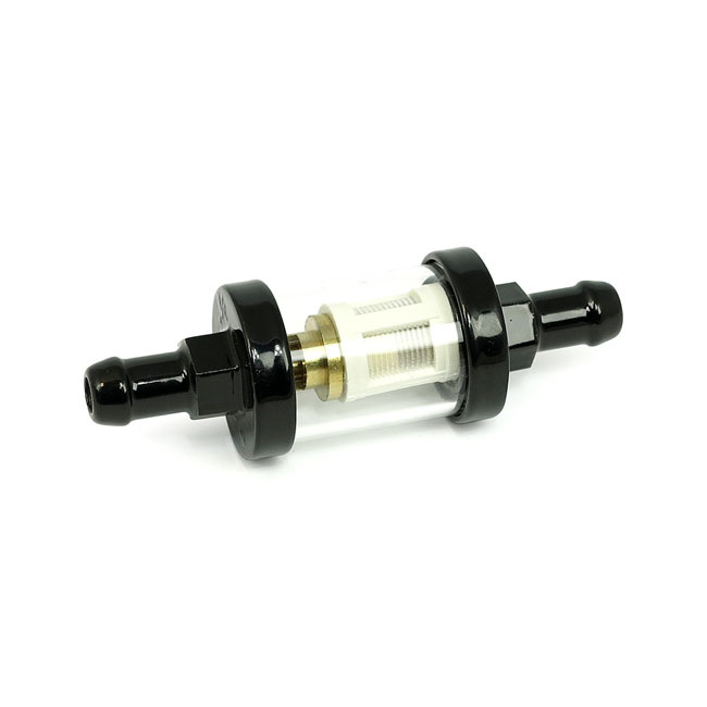 Clear-view fuel filter, 3/8 ID. Black Universal For 3/8 ID (9.5mm) fue