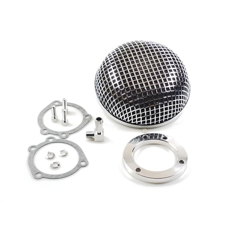 Breather style air cleaner assembly, round. Chrome 90-17 (NU) Big Twin