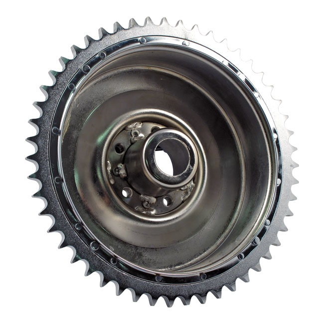 37-57 B.T. Rear Brake Drum & Sprocket. Chrome 37-57 B.T.
