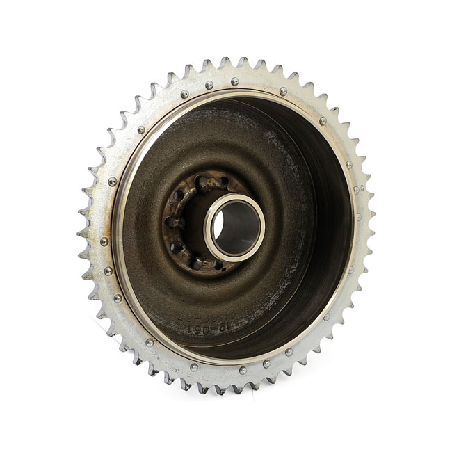 67-72 B.T. Rear Brake Drum & Sprocket. Chrome 67-72 B.T.  Reproduction