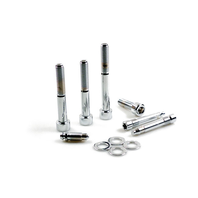 Caliper Mount Kit, Front. Pol.Chr.Allen 00-07 B.T. (Excl. Springers),