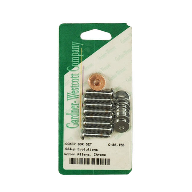 Gw, Rocker Box Top Bolt Kit. Buttonhead, Chrome 84-99B.T. (Excl. Twin
