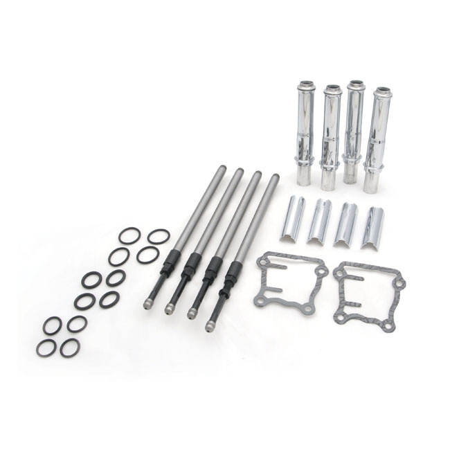 S&S, Twin Cam Quickee Pushrod & Cover Kit. Chrome 99-17 Tca/B . With 8
