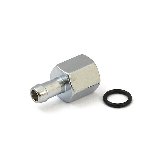 Colony, Linkert Fuel Line Adapter Fitting. Chrome 33-65 All H-D (Excl.