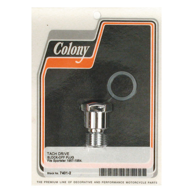 Colony, Tachometer Hole Block-Off Plug. Chrome 71-80 Xl, Xlh, Xlch, Xl