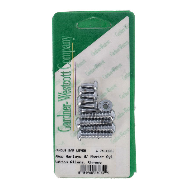 Handlebar Control Screw Kit, Button Chr 96-17Softail, Dyna, 96-07Flt/T