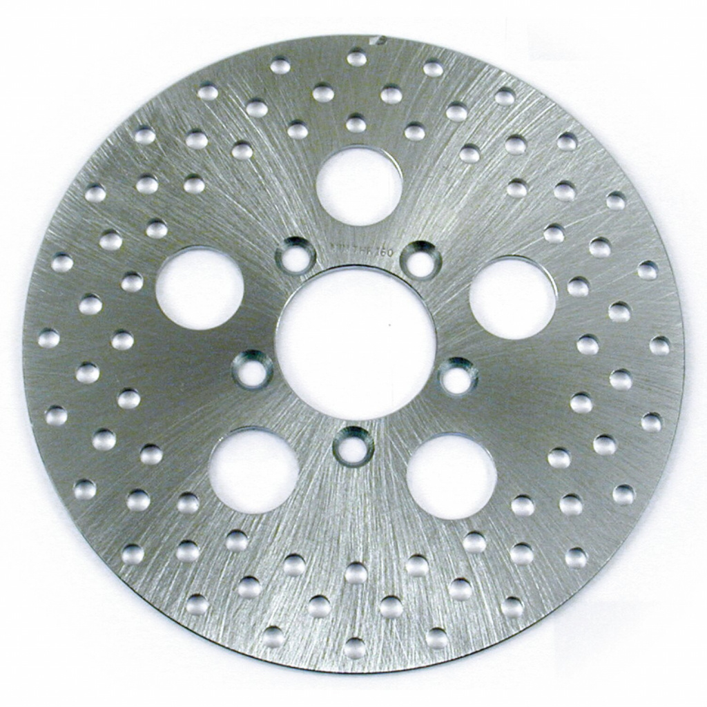 Brake rotor stainless drilled, 10 78-83 XL Sportster, 77-83 FX, FXR