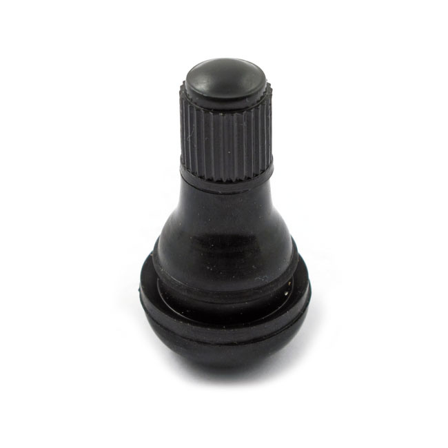 Press-In Tubeless Valve Stem. Plastic Black Cap Most Touring Models &