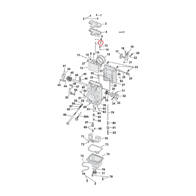 Mikuni HSR42 jet needle -97