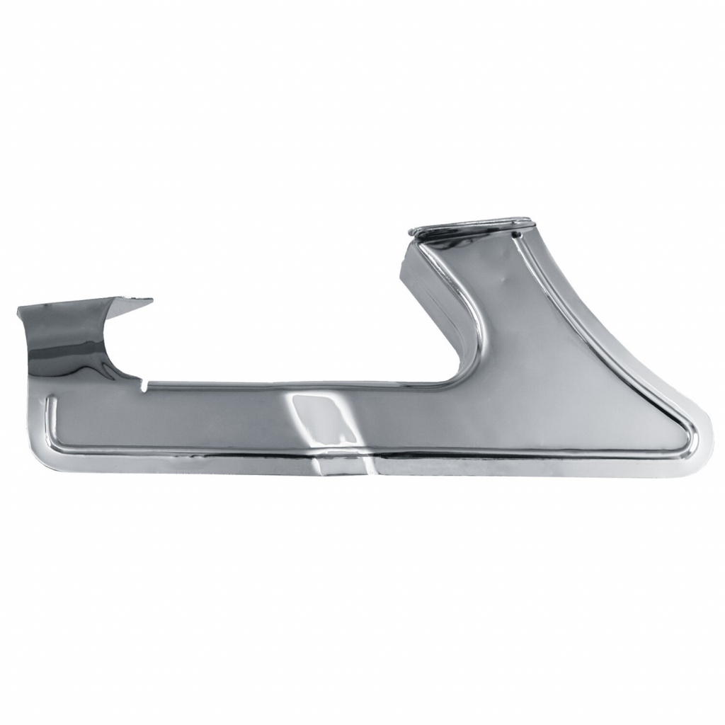 Lower rear belt guard. Chrome 85-94 FXR, FLT/Touring, FLHT, FLHS model