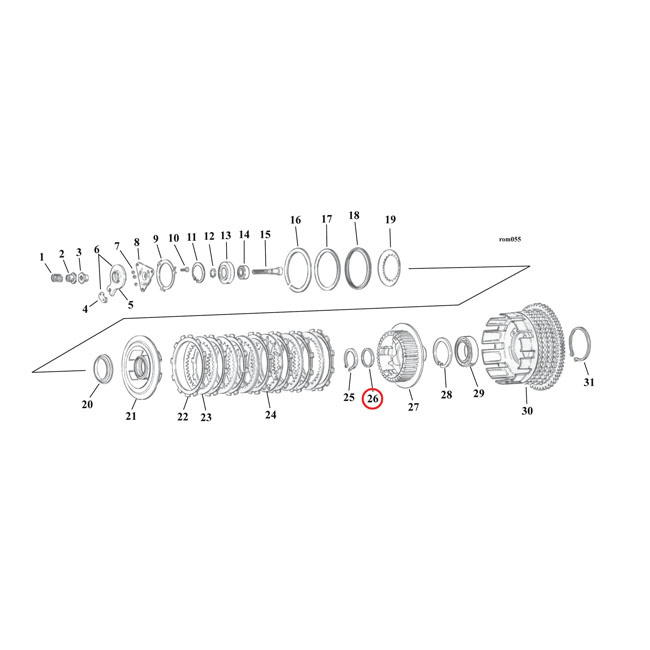 Spacer, Clutch Hub L84-90 Xl