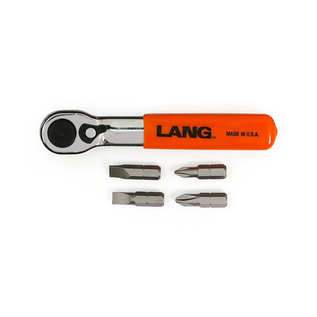 Lang Tools, Mini Ratcheting Bit Wrench. Fine Tooth Univ