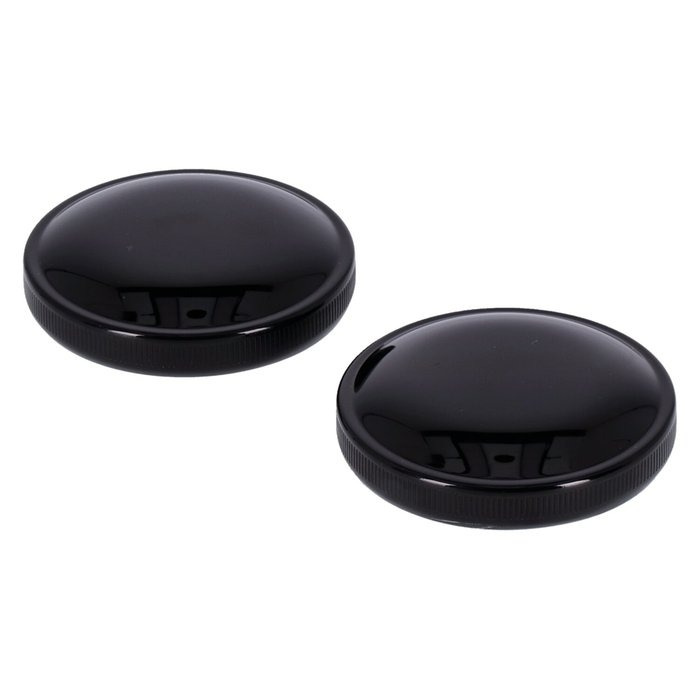 Gas cap set, late style. Gloss black 36-82 H-D