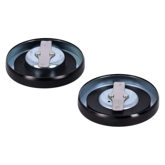 Gas cap set, late style. Gloss black 36-82 H-D