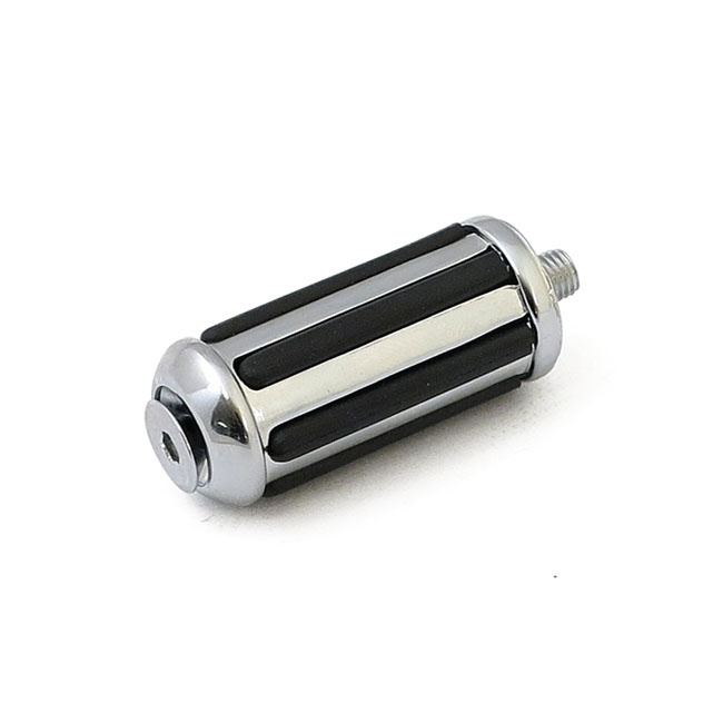 Rail Shift Peg. Chrome W/Rubber Inlays Most H-D