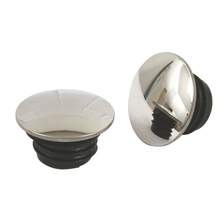 Stainless steel gas cap set, domed 83-95 H-D (NU) (excl. FLT) Polished