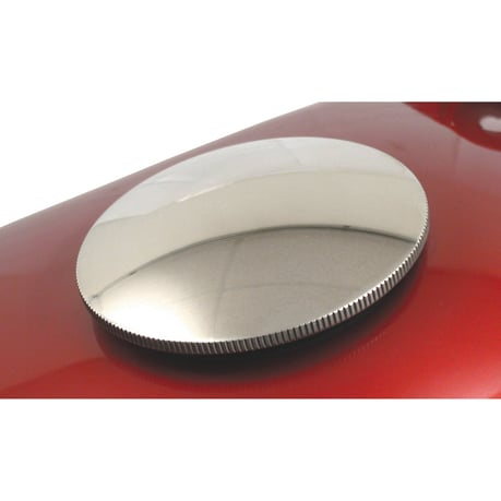 Stainless steel gas cap set, domed 83-95 H-D (NU) (excl. FLT) Polished