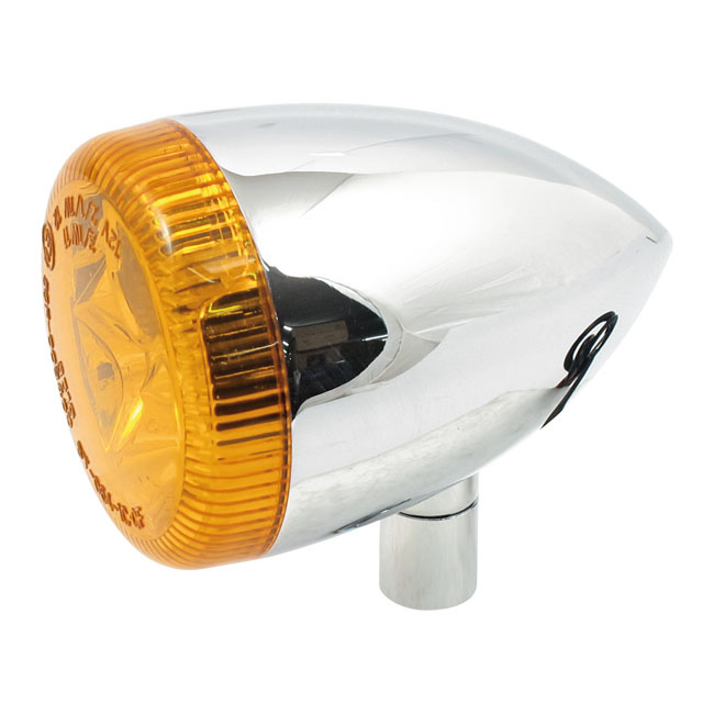 3-1 Led Bullet Taillight / Turn Signal Combo. Chrome. Amber Universal
