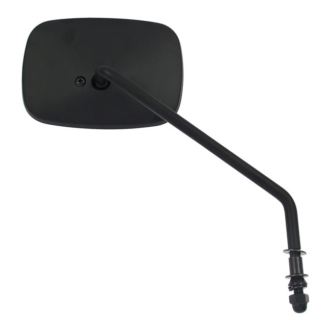Late Oem Style Mirror, Long Stem, Right Side. Black 65-Up H-D