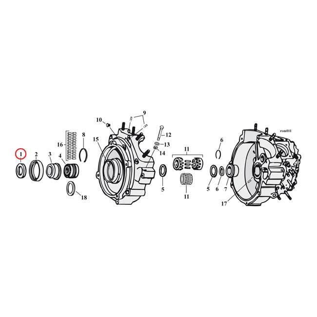 Distans motor/belt drev, .150