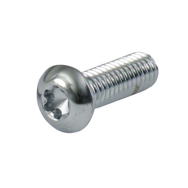 Chrome Button Torx Bolt 10/24 X 1/2 Inch